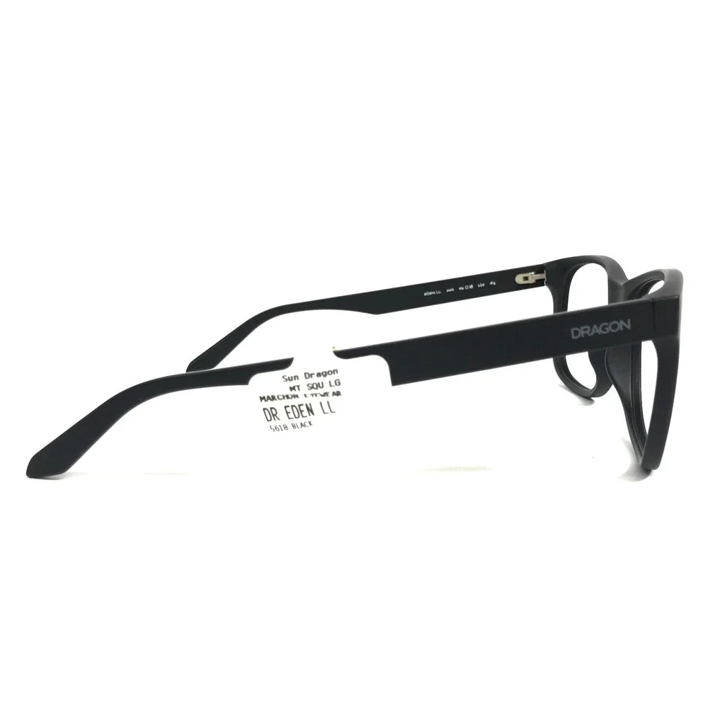 Dragon Eyeglasses Frames EDEN LL 002 Matte Black Square Full Rim 56-18-145